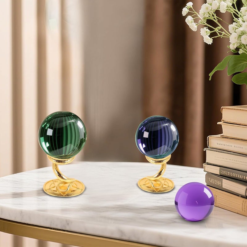 GeryVtee 4PCS Crystal Ball Stand Sphere Display Stand Metal Crystal Holder Balls Ornament Rack Holder Metal Base Snake Shape(Gold) - Image 4
